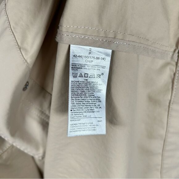 GAP Hooded Water Resistant Oversized Anorak Parka Nylon Travel Rain Coat S - Picture 10 of 10